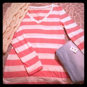 Long sleeve Coral/White Old Navy shirt